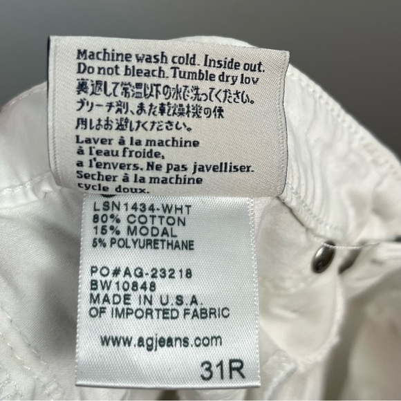 Adriano Goldschmied white The Prima mid-rise cigarette pants, size 31. - Picture 8 of 11